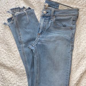 rag & bone light wash crop jean